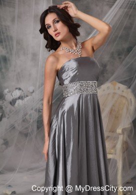 Beaded Strapless A-line Silver Prom Evening Dresses for Cheap