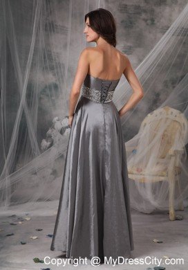 Beaded Strapless A-line Silver Prom Evening Dresses for Cheap