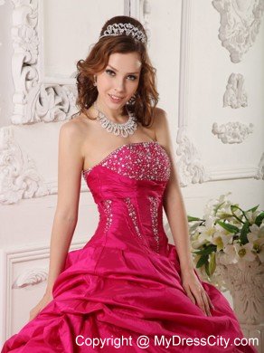 Two-toned Red Strapless Beaded Layers Quinceanera Dress