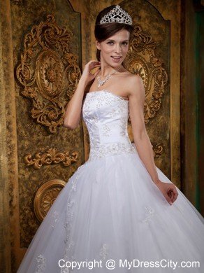 White Strapless Lace Quinceanera Dress 2013 on Sale