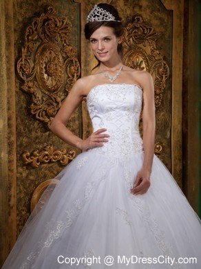 White Strapless Lace Quinceanera Dress 2013 on Sale