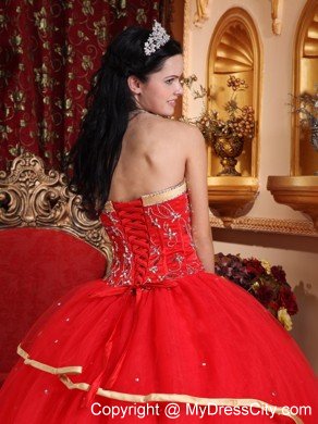 Multi-tiered Sweetheart Satin and Tulle Quinceanera Dress