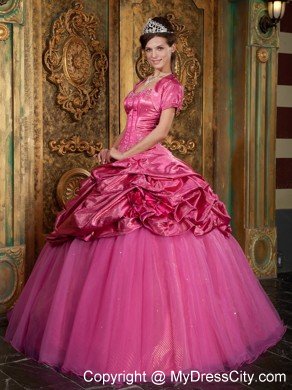 Pink Appliqued Sweetheart Quinceanera Dress with Jacket