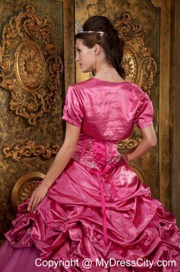 Pink Appliqued Sweetheart Quinceanera Dress with Jacket