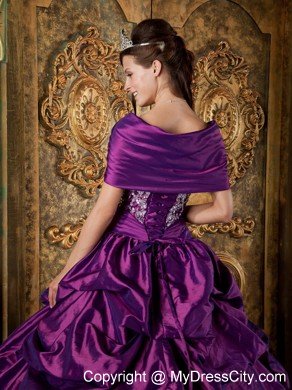 Purple Straplesss Quinceanera Dress with Jacket