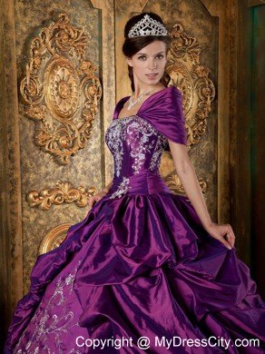 Purple Straplesss Quinceanera Dress with Jacket