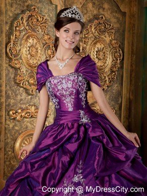 Purple Straplesss Quinceanera Dress with Jacket