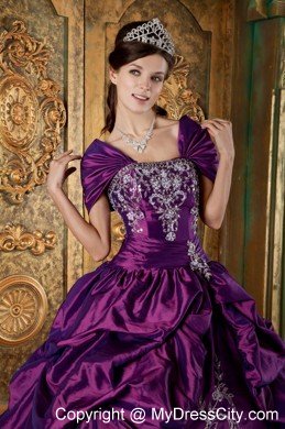 Purple Straplesss Quinceanera Dress with Jacket