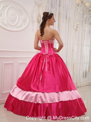 Sweetheart Hot Pink Quinceanera Dress with Beading