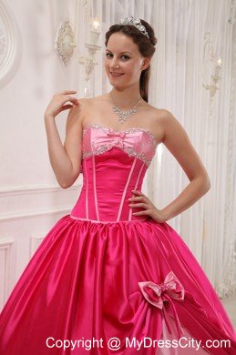 Sweetheart Hot Pink Quinceanera Dress with Beading