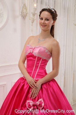 Sweetheart Hot Pink Quinceanera Dress with Beading