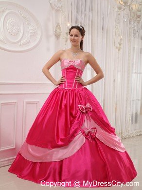 Sweetheart Hot Pink Quinceanera Dress with Beading