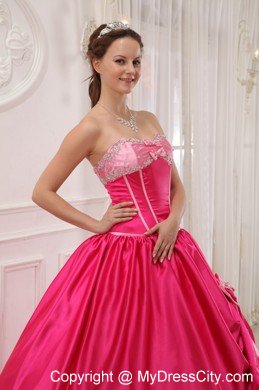 Sweetheart Hot Pink Quinceanera Dress with Beading