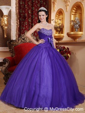 Sweetheart Beaded Sweet 16 Dresses with Bowknot