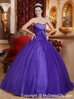 Sweetheart Beaded Sweet 16 Dresses with Bowknot