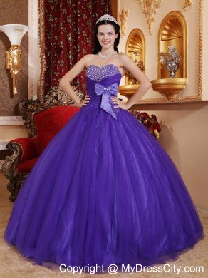 Sweetheart Beaded Sweet 16 Dresses with Bowknot