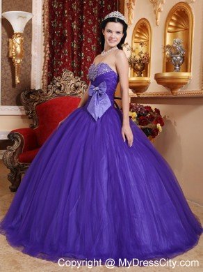 Sweetheart Beaded Sweet 16 Dresses with Bowknot