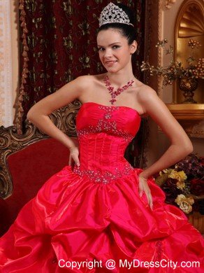 Spectecular Taffeta Beading Quinceanera Dress in Red under 200