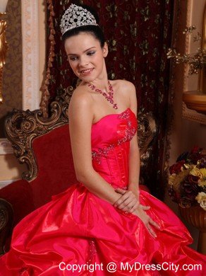 Spectecular Taffeta Beading Quinceanera Dress in Red under 200