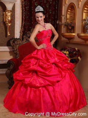 Spectecular Taffeta Beading Quinceanera Dress in Red under 200