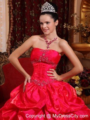 Spectecular Taffeta Beading Quinceanera Dress in Red under 200