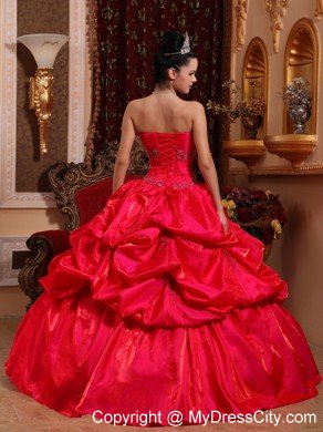 Spectecular Taffeta Beading Quinceanera Dress in Red under 200