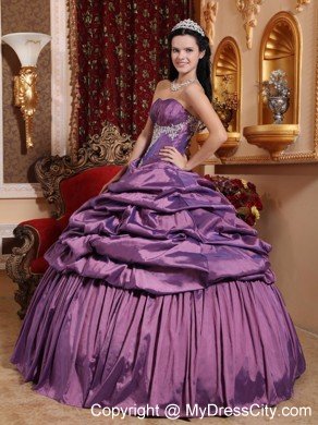 Discount Taffeta Appliques Sweet sixteen dresses with Pick-ups