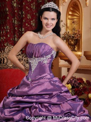 Discount Taffeta Appliques Sweet sixteen dresses with Pick-ups