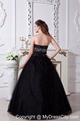 Black A-line Sweetheart Quinceanera Dress with Hand Made Flowers