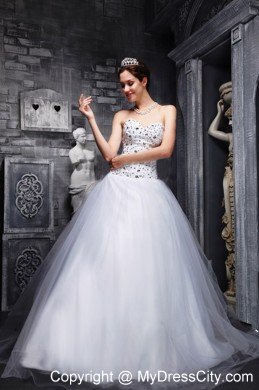 Lovely A-Line Taffeta and Tulle Beading Sweet Sixteen Dress