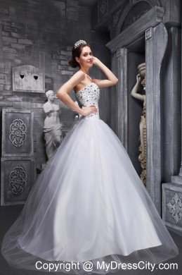 Lovely A-Line Taffeta and Tulle Beading Sweet Sixteen Dress