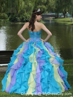 Sweet Ruffles Layered Colorful Quinceanera Dress under 250