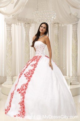 Gracy Embroidery White Quinceanera Dress for formal Evening