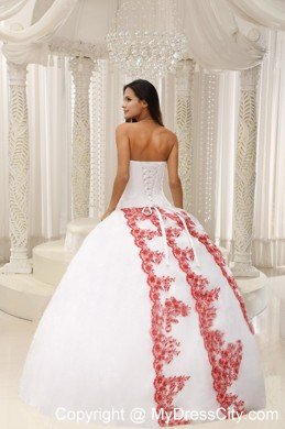 Gracy Embroidery White Quinceanera Dress for formal Evening