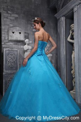 Baby Blue Sweetheart Taffeta and Tulle Quinceanera Dress