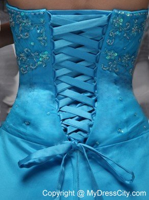 Baby Blue Sweetheart Taffeta and Tulle Quinceanera Dress