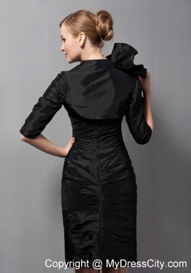 Cheap Straps Ruching Sheathy Lil Black Dress with Jacket