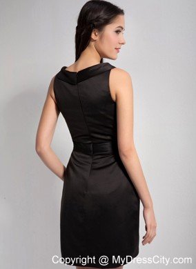 Sheathy Mini-length Bateau Little Black Dress with Pockets