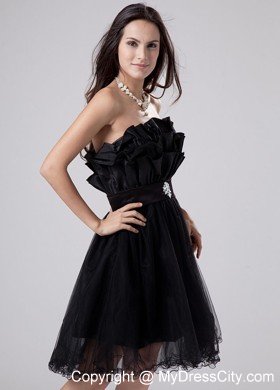 Lovely Princess Strapless Mini-length Beaded Little Black Dresses