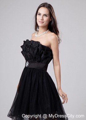 Lovely Princess Strapless Mini-length Beaded Little Black Dresses