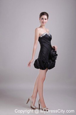 Sweetheart Flowery Beaded Black Party Dress Wholesale Price