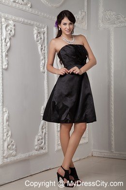 Strapless Ruched LBD Dress with Hand Made Flower for Girls