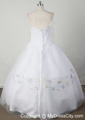 Colorful Embroidery Bodice Romantic Glitz Pageant Dress