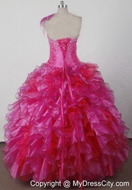 Strapless Little Girl Pageant Dress Characterized by Beaded Ruffles
