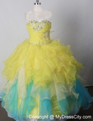 Sweetheart Beading Pageant Dresses for Kids with Ruffled Layers