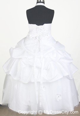 Flowers With Beading Halter Ball Gown Little Gril Pageant Dress 