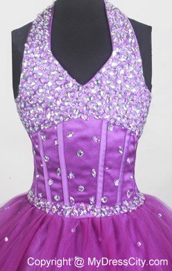 Bead Decorated Top and Boning Detail Ball Gown for Little Girl