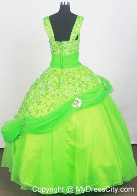 Spring Green Cheap Pageant Dresses for Juniors Embellshed Sash