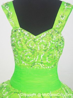 Spring Green Cheap Pageant Dresses for Juniors Embellshed Sash