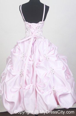 Beaded Bodice and Pick-ups Baby Pink Little Girl Pageant Dresses